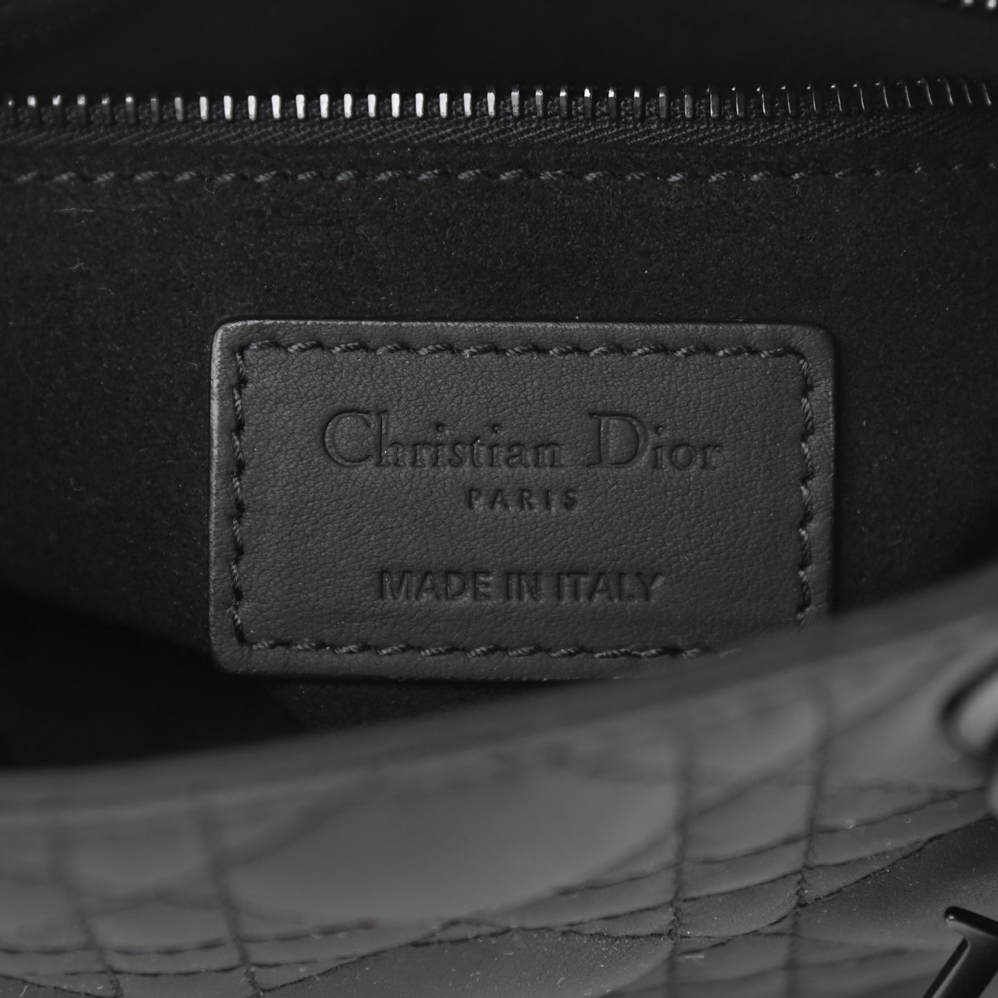 Ultra Matte Calfskin Cannage Mini Lady Dior Black