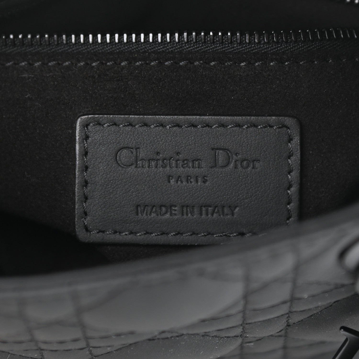 Christian Dior Ultra Matte Calfskin Cannage Mini Lady Dior Black 6 of 10