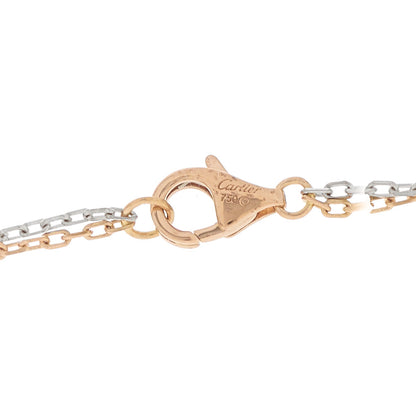 Cartier 18K White Pink Gold Diamond Three Ring LOVE Pendant Necklace 6 of 7