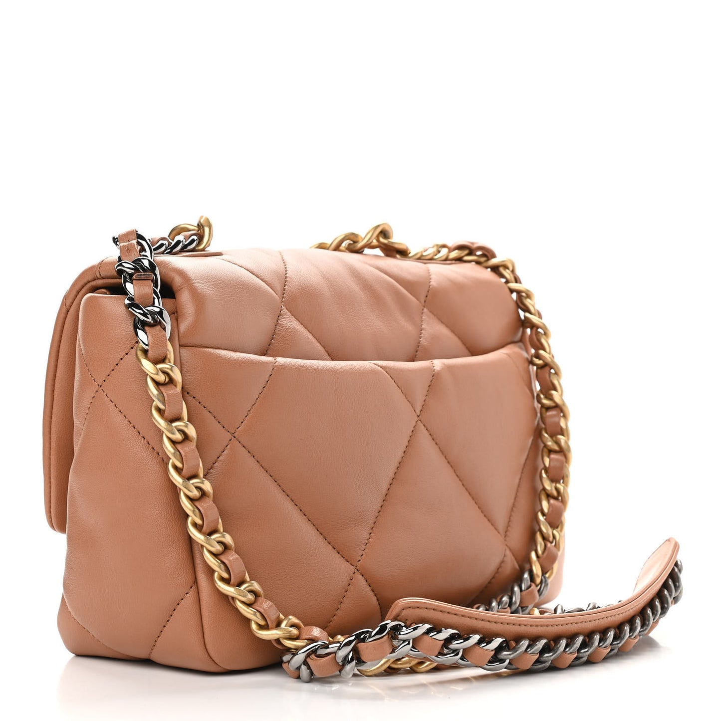 Lambskin Quilted Medium Chanel 19 Flap Brown