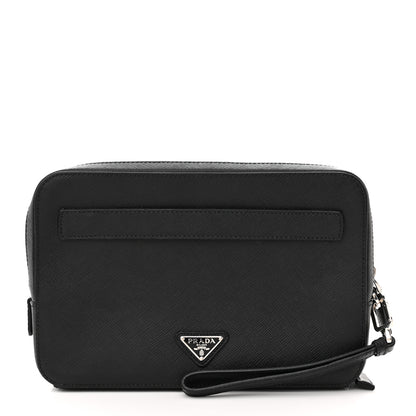 Prada Saffiano Travel Zip Pouch Black 1 of 9
