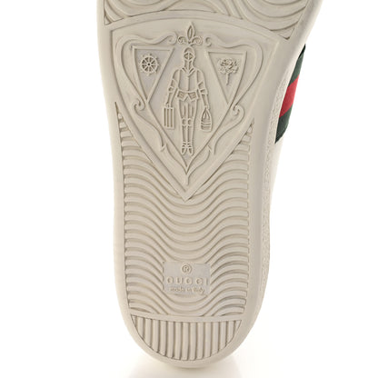 Gucci Calfskin Ayers Bee Embroidered Womens Ace Sneakers 41.5 White Green 6 of 9