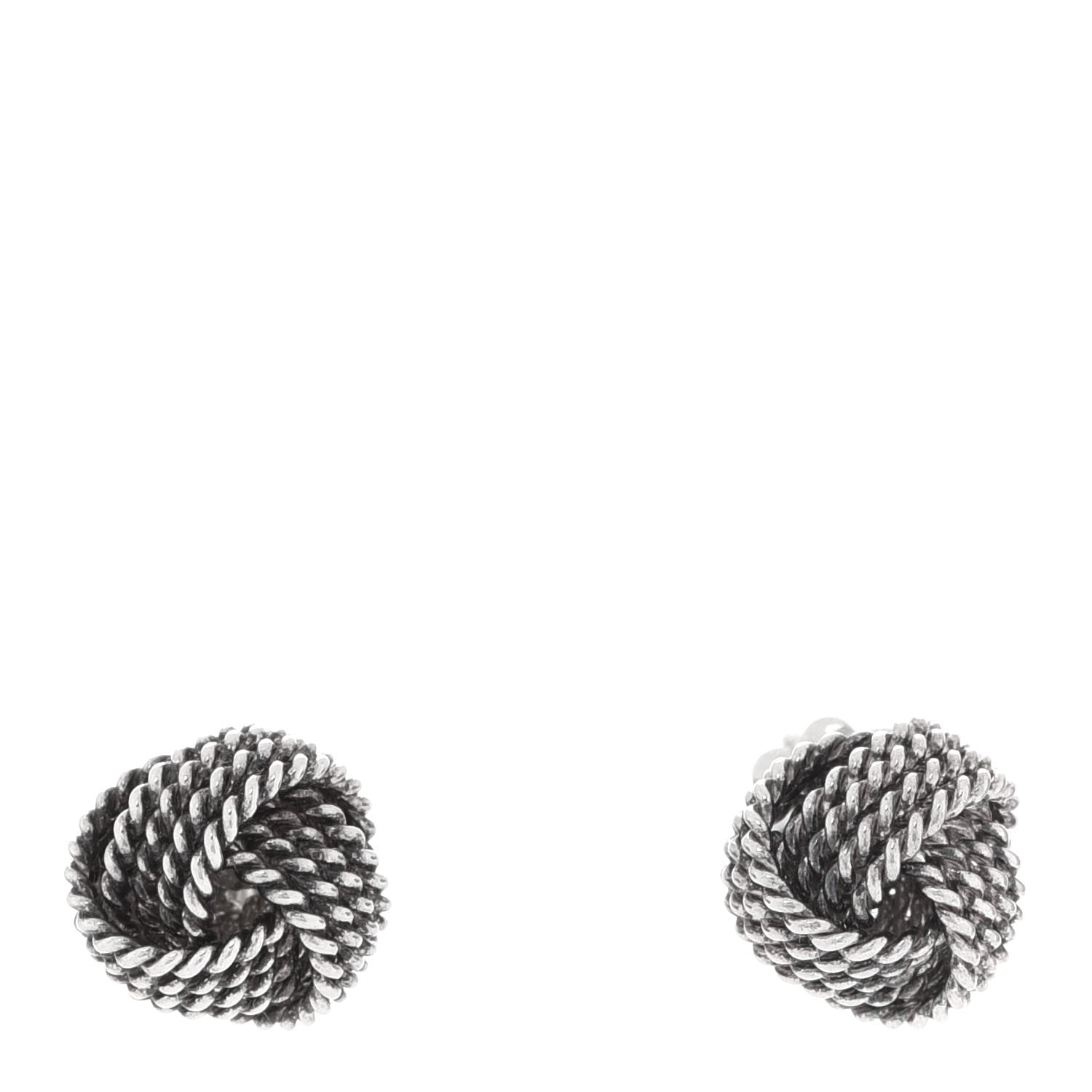 Tiffany Sterling Silver Twist Knot Earrings 1 of 7