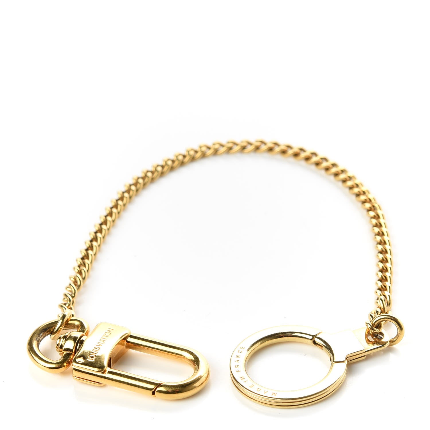 Louis Vuitton Metal Pochette Extender Key Ring Chain Gold 3 of 3