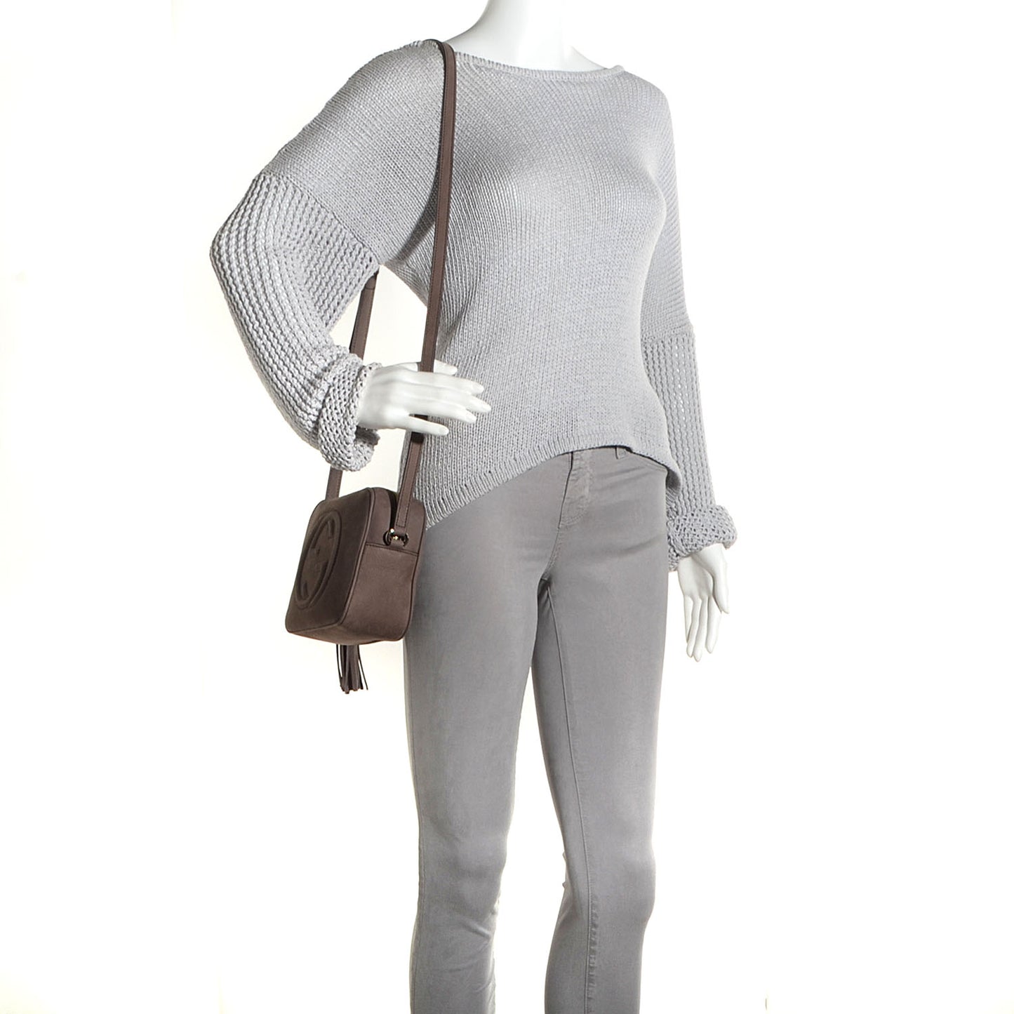 Vitello Range Small Soho Disco Bag Grey Field
