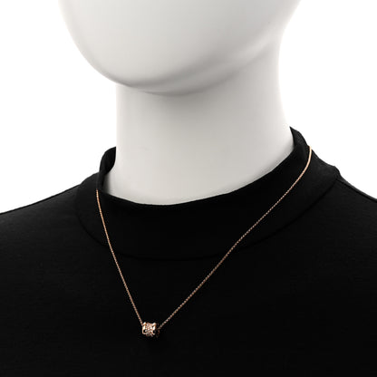 Bulgari 18K Rose Gold Diamond Small B.Zero1 Pave Pendant Necklace 2 of 5