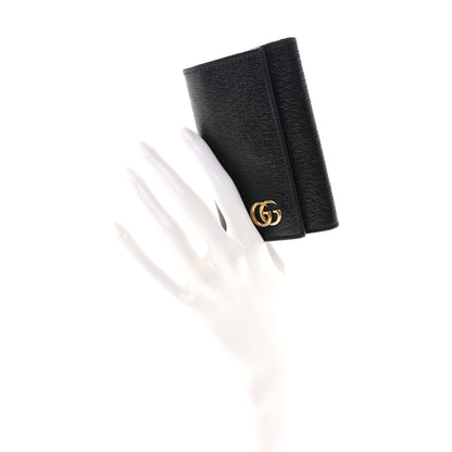 Gucci Calfskin Boar Effect GG Marmont 6 Key Holder Black 2 of 8