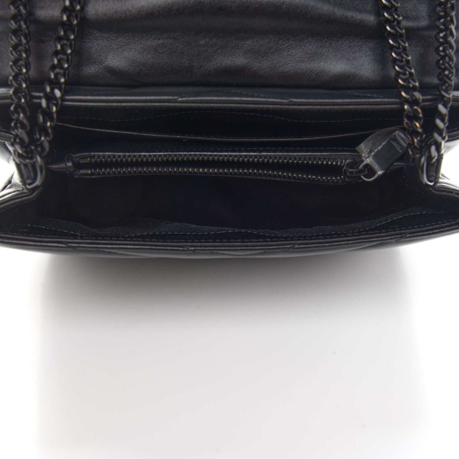 Saint Laurent Calfskin Y Quilted Monogram Small Loulou Chain Satchel Black 5 of 9