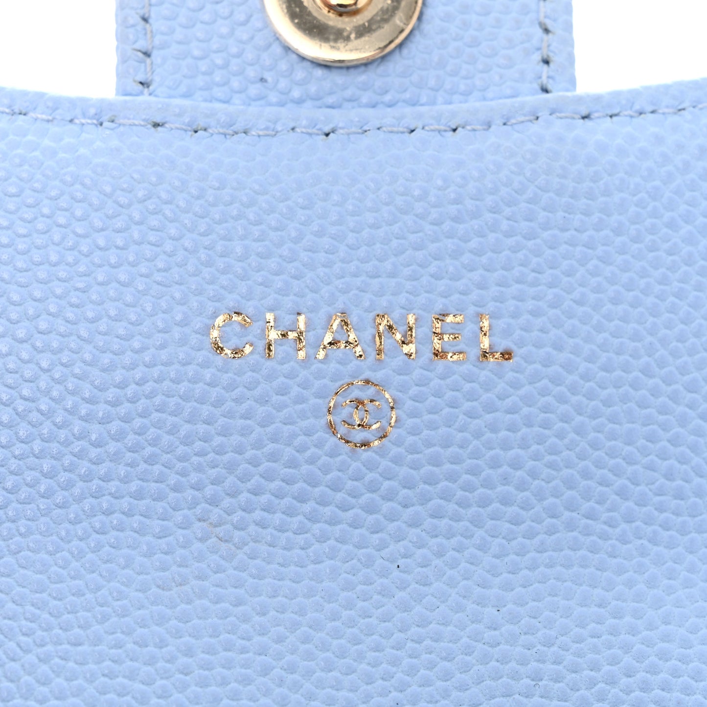 Caviar Quilted Mini Chain Belt Bag Light Blue