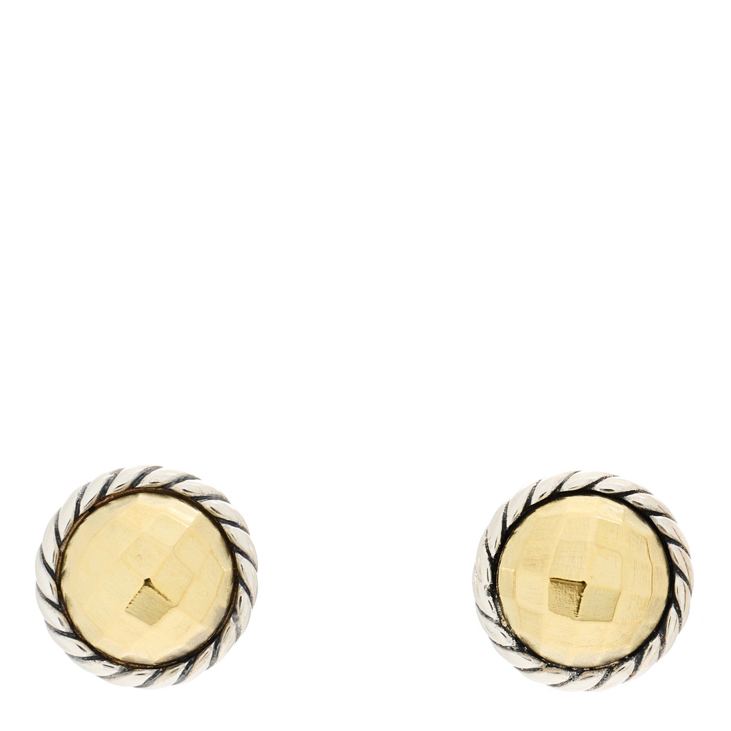 David Yurman Sterling Silver 18K Yellow Gold Petite Chatelaine Earrings 1 of 4