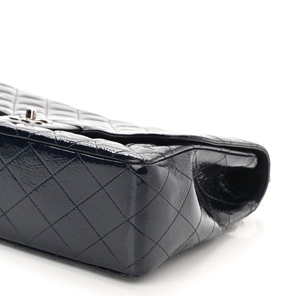 Chanel Crinkled Patent Quilted Jumbo Single Flap Dark Navy 10 of 10