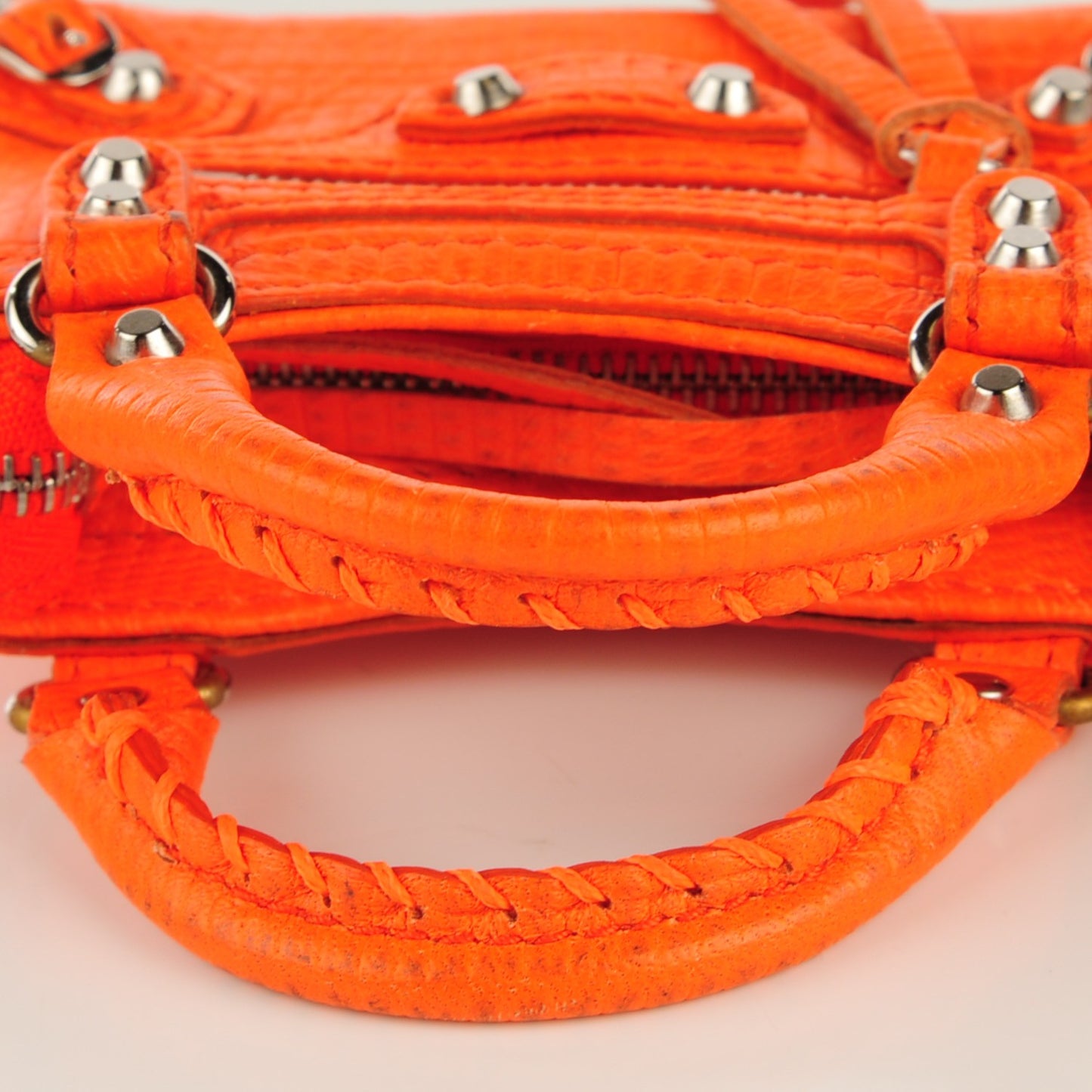 Lizard Embossed Mini First Bag Charm Orange