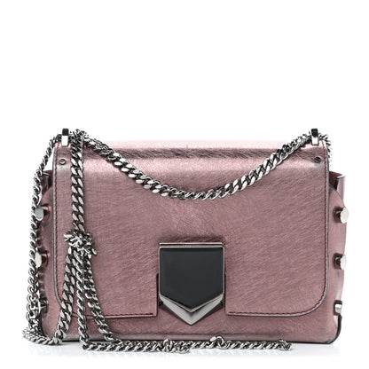 Jimmy Choo Metallic Calfskin Lockett Shoulder Bag Pink 1 of 4
