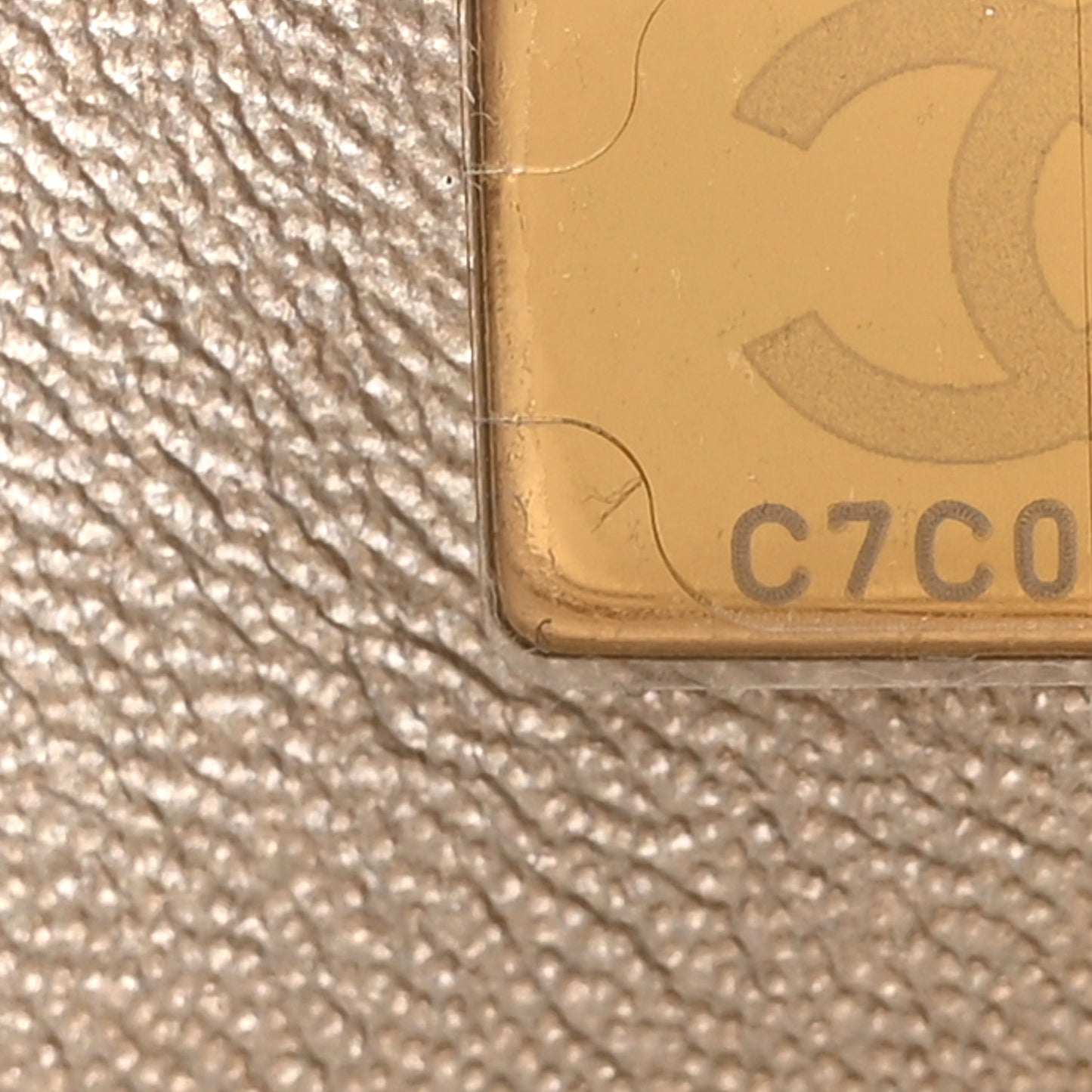 Metallic Lambskin Quilted Mini Rectangular Flap Gold