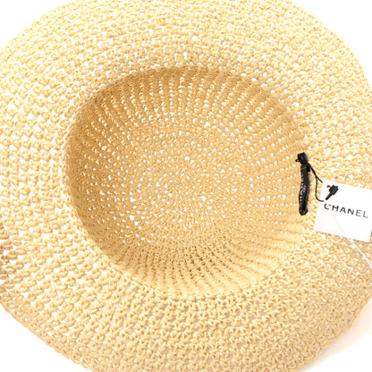 Chanel Straw Wide Brim Hat L Beige 7 of 8