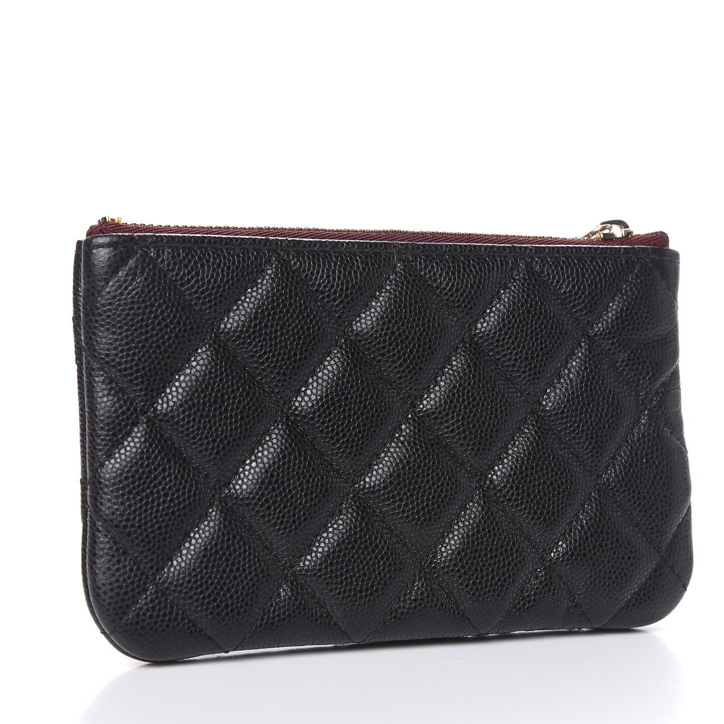 Caviar Quilted Small Cosmetic Case Black
