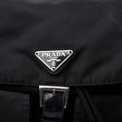 Prada Nylon Vela Medium Backpack Black 9 of 9