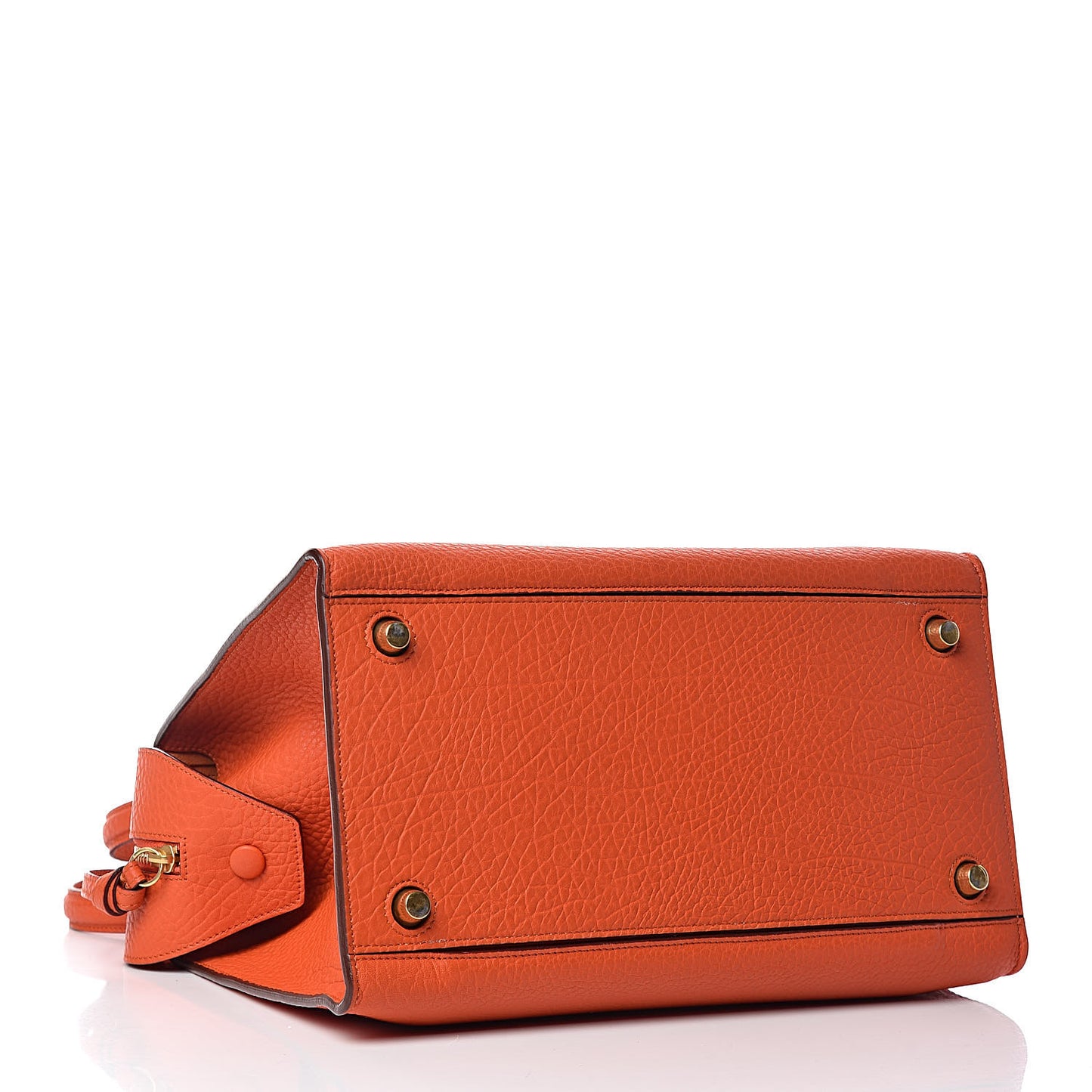 Bullhide Calfskin Small Ring Handbag Burnt Orange