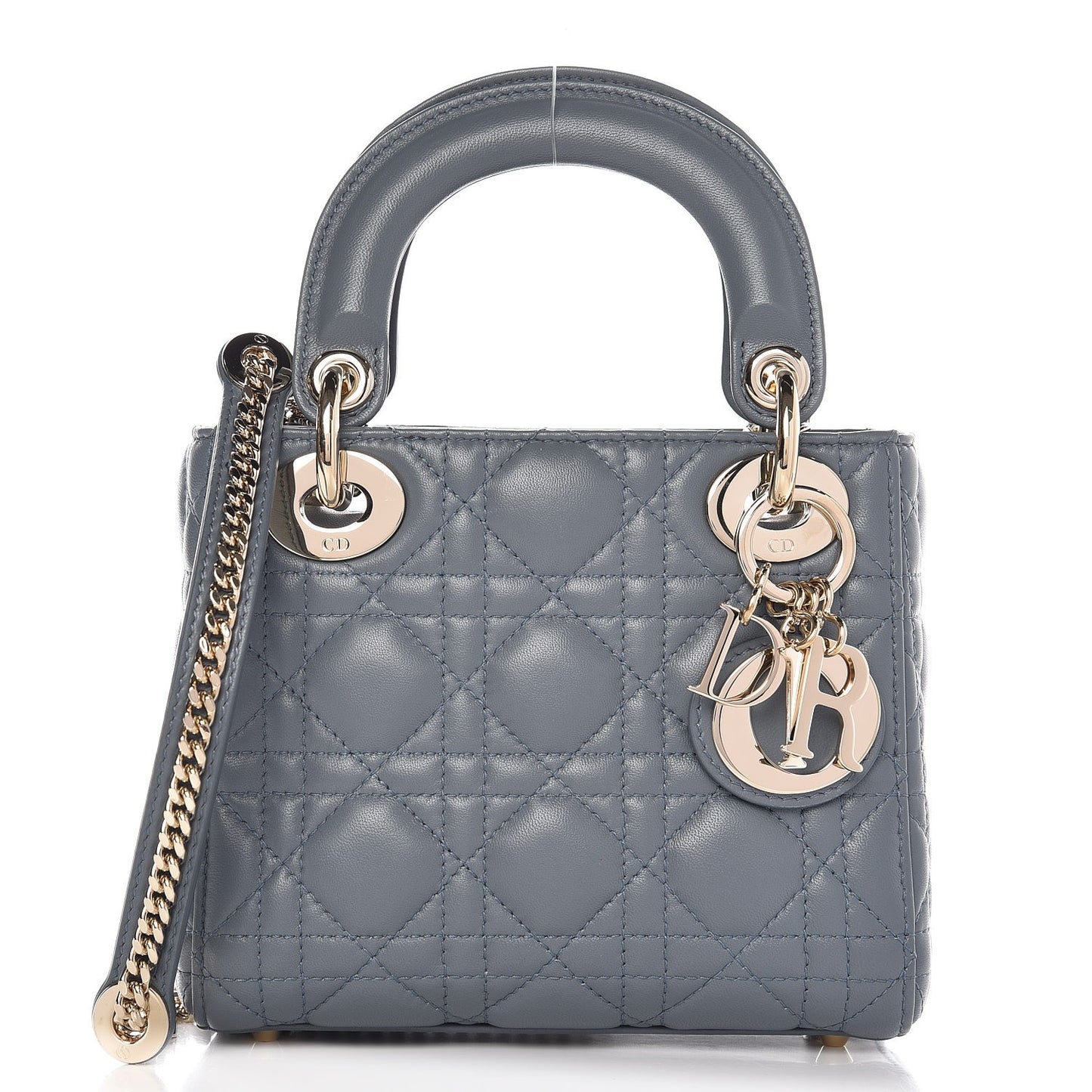 Lambskin Cannage Mini Lady Dior Blue