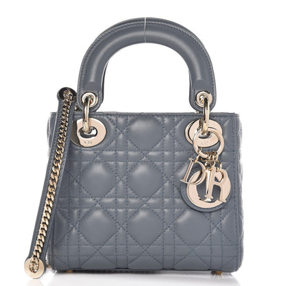 Christian Dior Lambskin Cannage Mini Lady Dior Blue 1 of 6