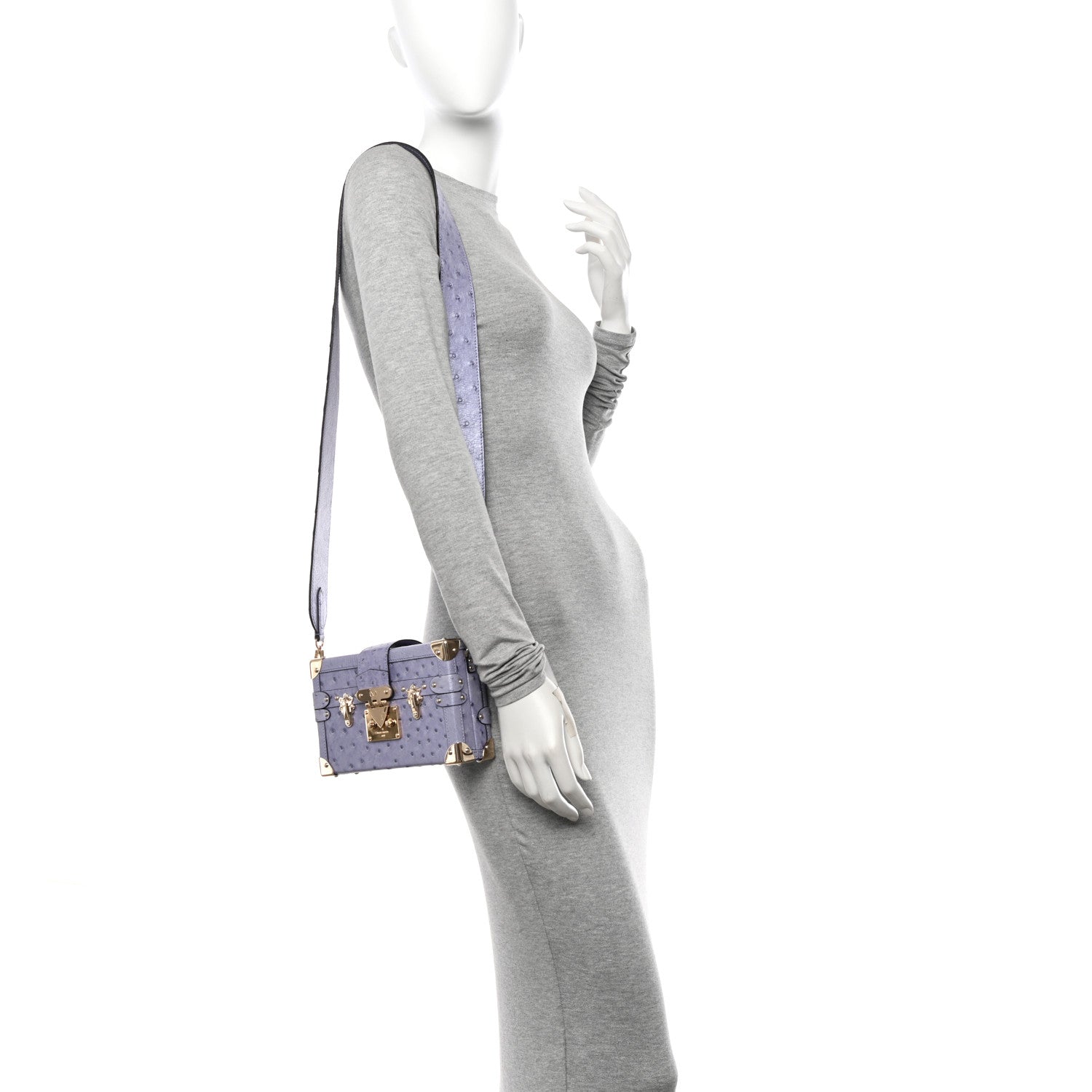 Louis Vuitton Ostrich Petite Malle Purple 2 of 10