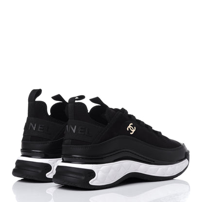 Chanel Velvet Calfskin Mixed Fibers CC Sneakers 37 Black 4 of 12