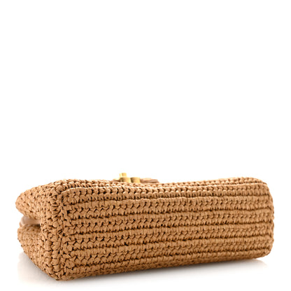 Chanel Braided Raffia Nano Kelly Flap Bag Dark Beige 4 of 11