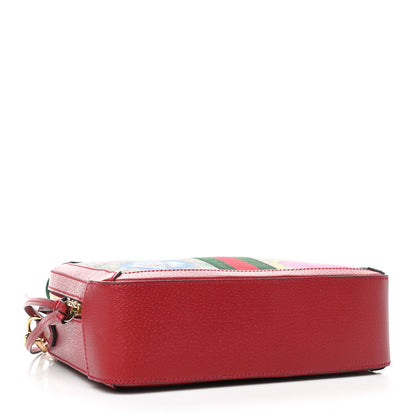 Gucci GG Supreme Monogram Flora Web Small Ophidia Top Handle Shoulder Bag Hibiscus Red 3 of 8