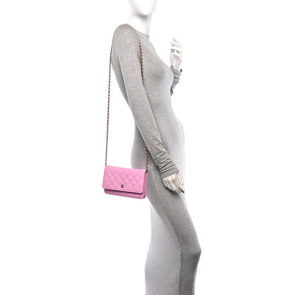 Chanel Caviar Quilted Wallet On Chain WOC Pink 2 of 13
