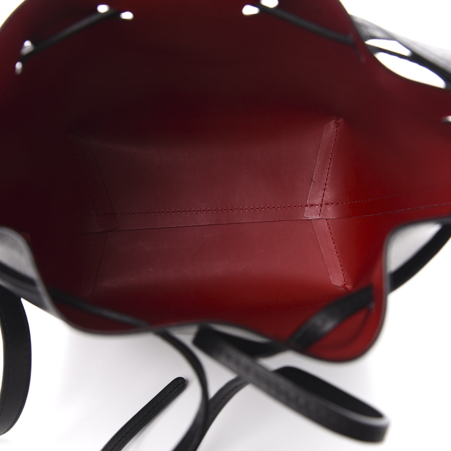 Vegetable Tanned Calfskin Mini Bucket Bag Black Flamma