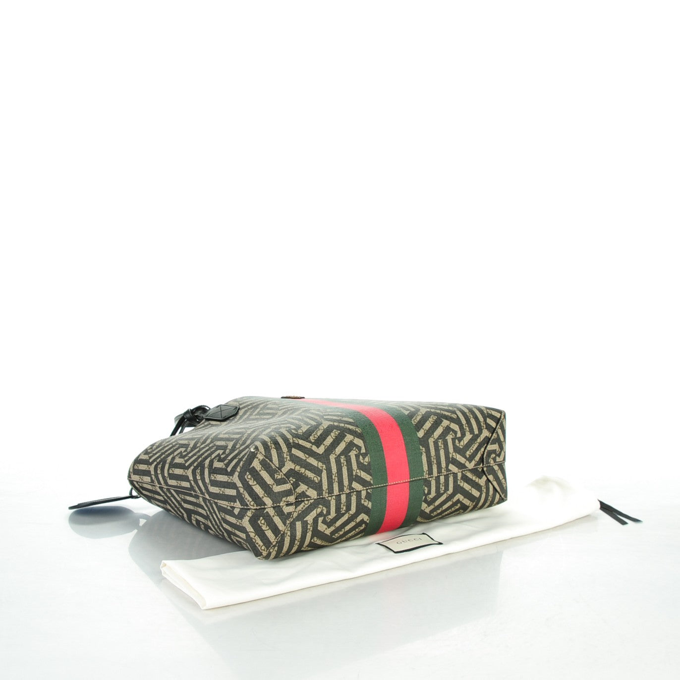 Gucci GG Supreme Monogram Caleido Web Medium Tote Beige Ebony 4 of 7