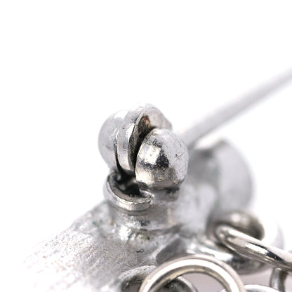 Chanel Crystal Chain Logo Brooch Silver 5 of 5