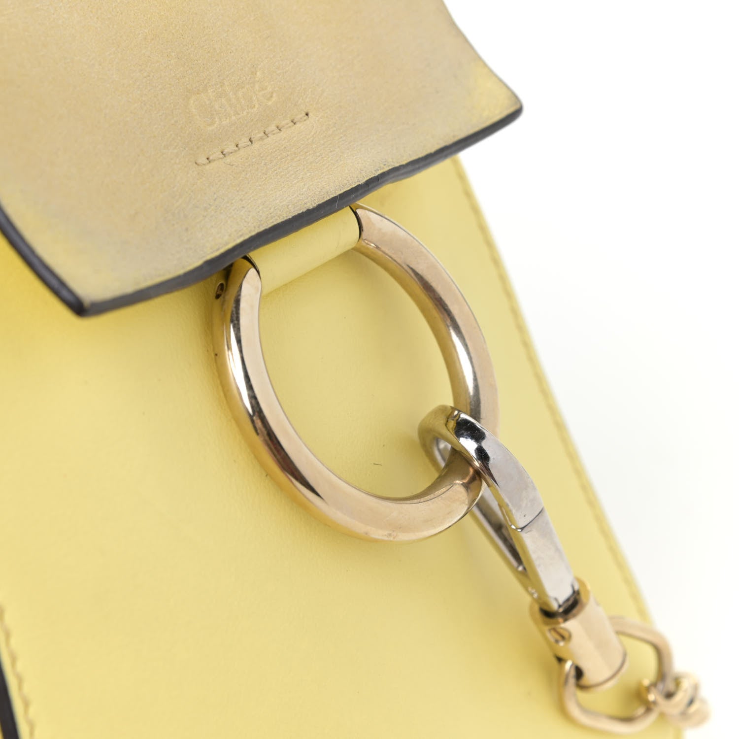 Chloe Suede Calfskin Mini Faye Bracelet Bag Lemonade 10 of 12