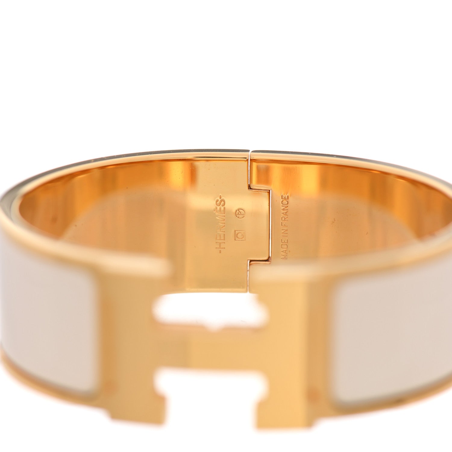 Hermes Enamel Wide Clic Clac H Bracelet PM White 3 of 4