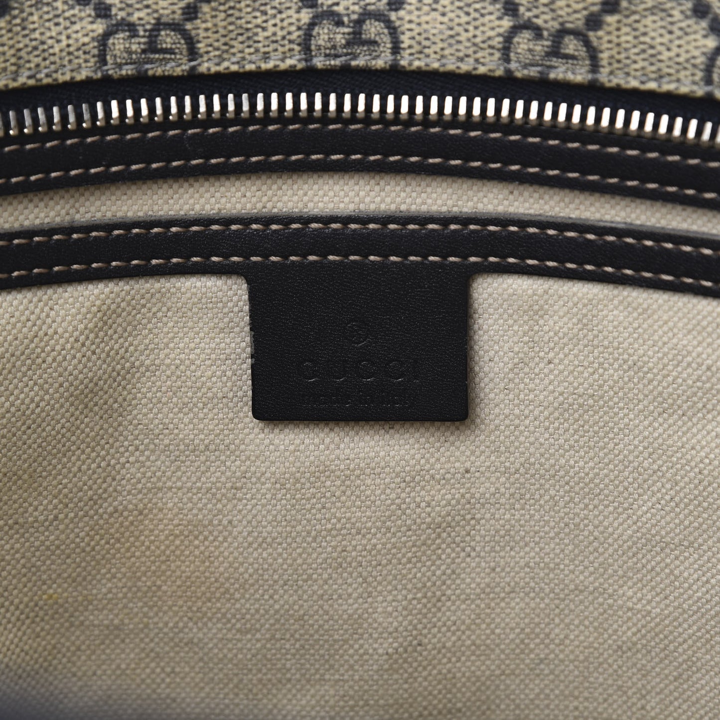 GG Supreme Monogram Medium Zippered Shopping Tote Dark Brown