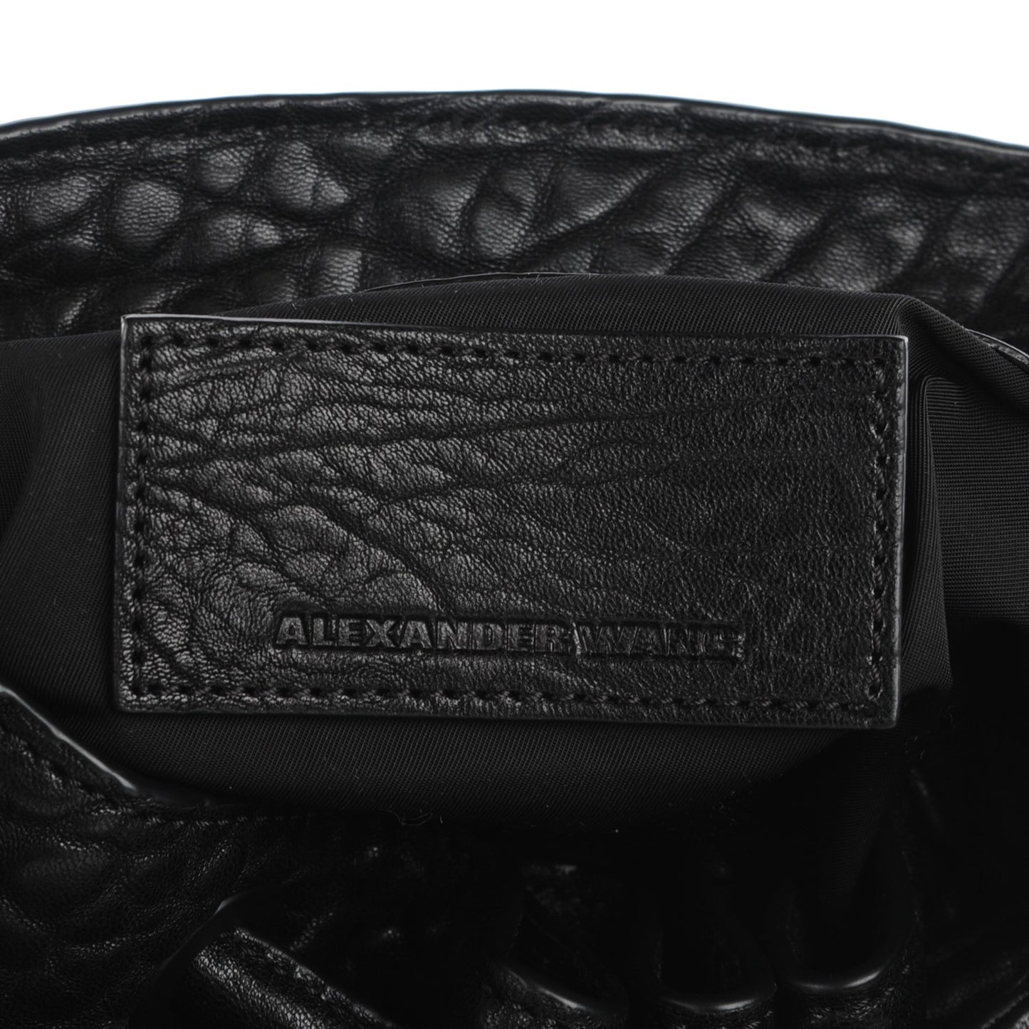 Pebbled Lambskin Diego Bucket Bag Black w Black Hardware