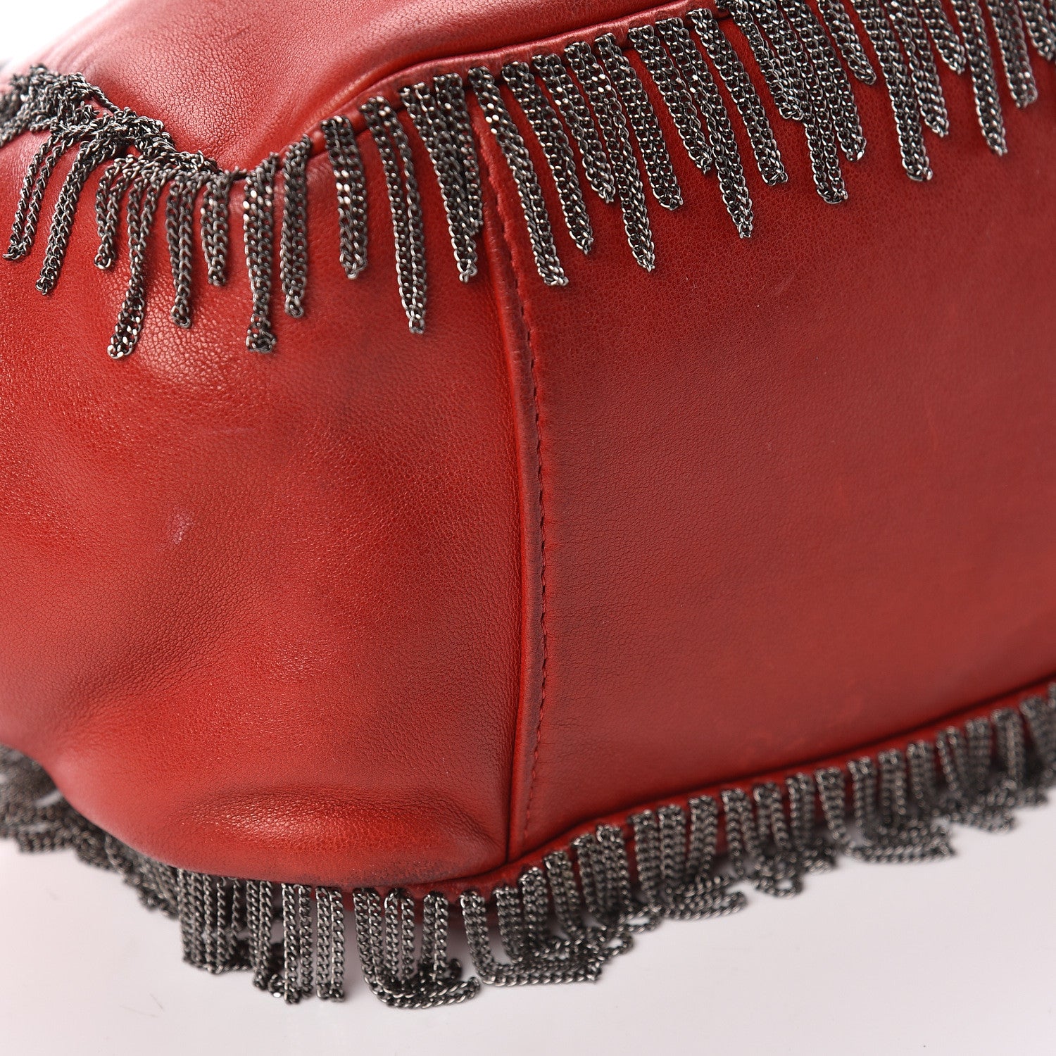 Chanel Lambskin Rock And Cabaret Chain Fringe Accordion Flap Red 13 of 18