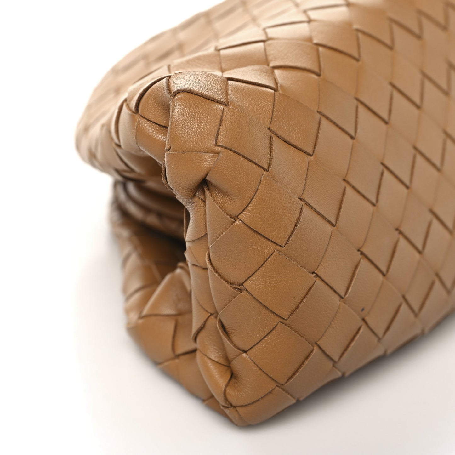 Nappa Maxi Intrecciato The Pouch Oversized Clutch Caramel