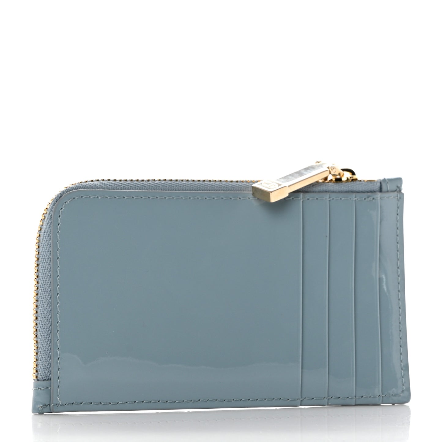 Patent Cannage Lady Dior Card Holder Cloud Blue