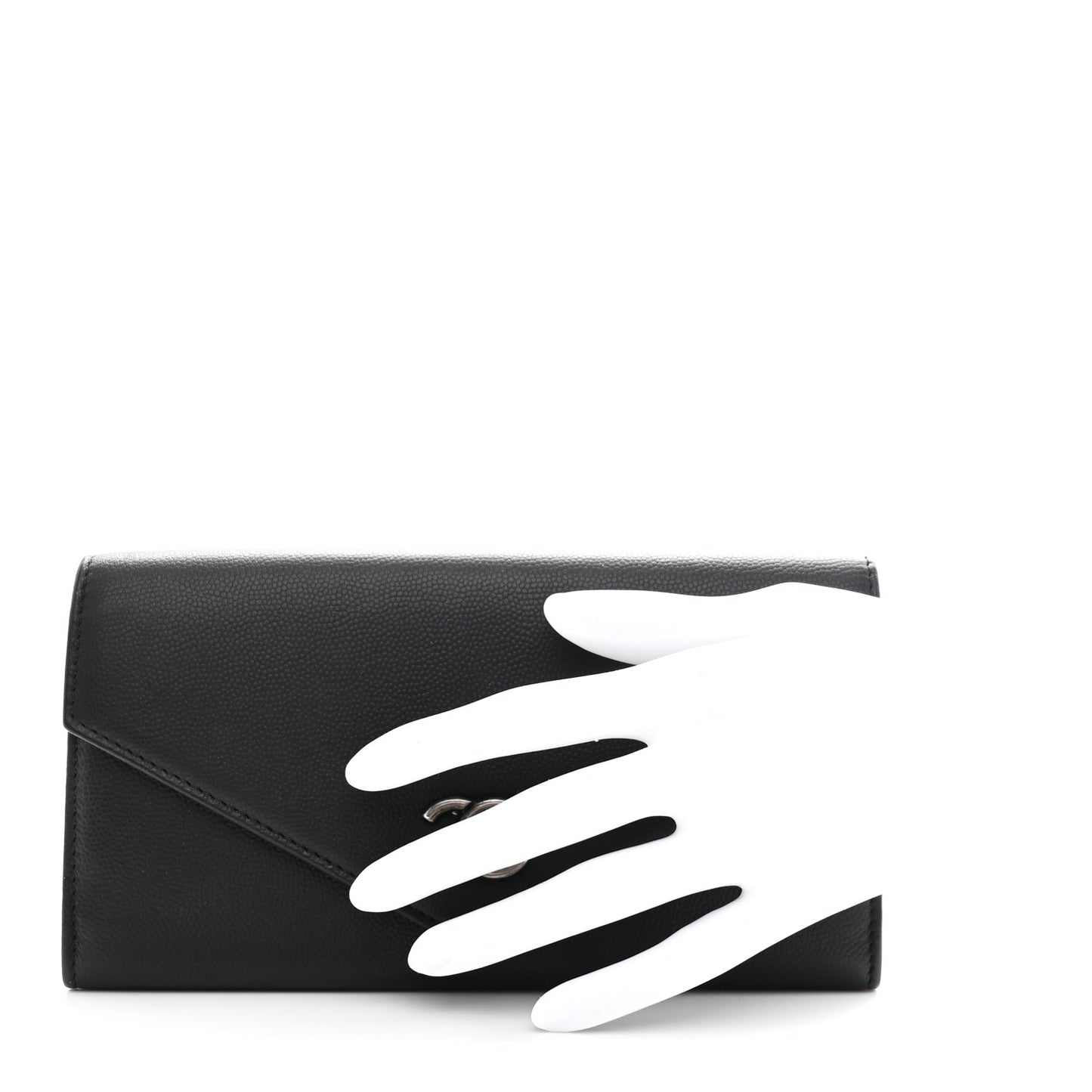 Caviar Envelope Long Wallet Black