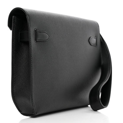 Hermes Epsom Kelly Depeches 25 Pouch Black 3 of 7