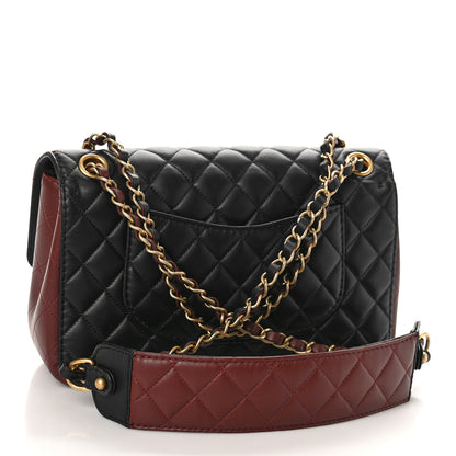 Chanel Calfskin Quilted Strap Into Flap Bag Black Brown 3 of 12