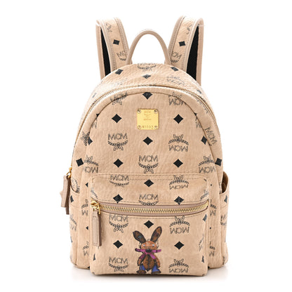 MCM Visetos Small Stark Rabbit Backpack Beige 1 of 11