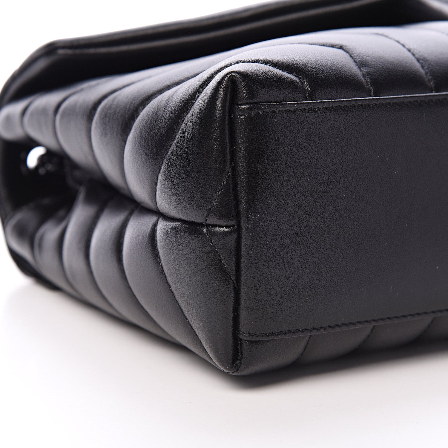 Saint Laurent Calfskin Y Quilted Monogram Small Loulou Chain Satchel Black 8 of 10