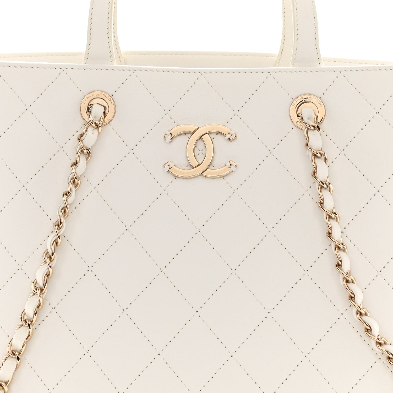 Chanel Calfskin Large Serial Shopper Tote White 8 of 10