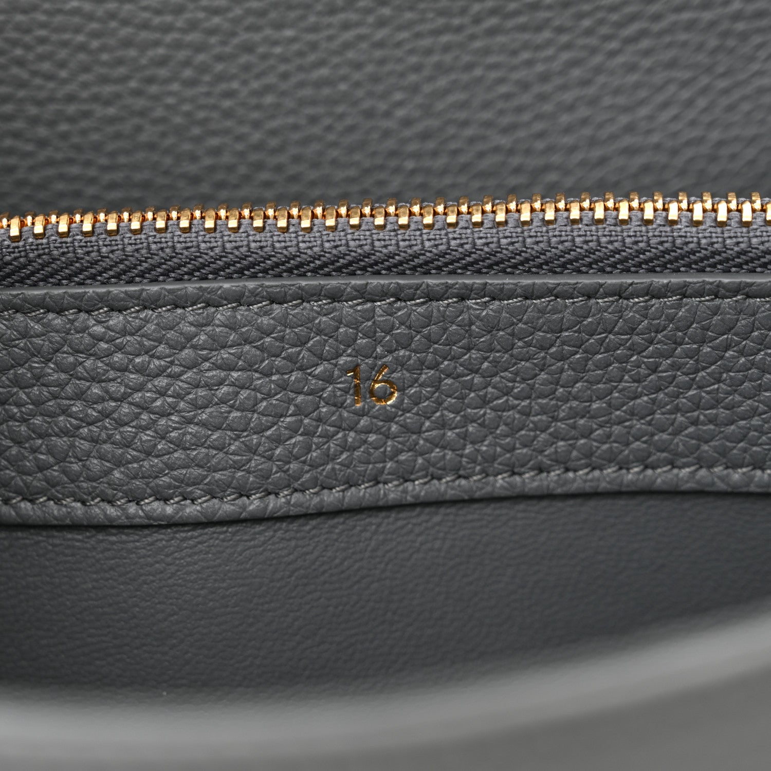 Celine Grained Calfskin Small 16 Top Handle Bag Medium Grey 7 of 15