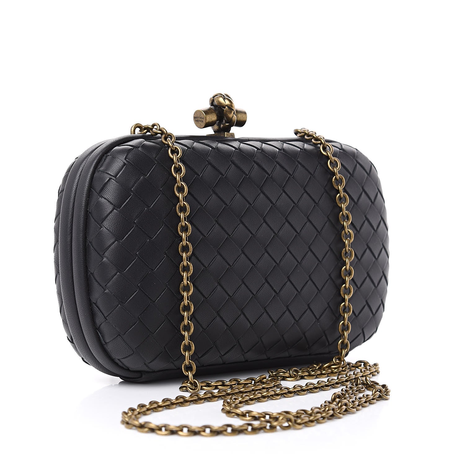 Bottega Veneta Nappa Intrecciato Chain Knot Clutch Black 3 of 8