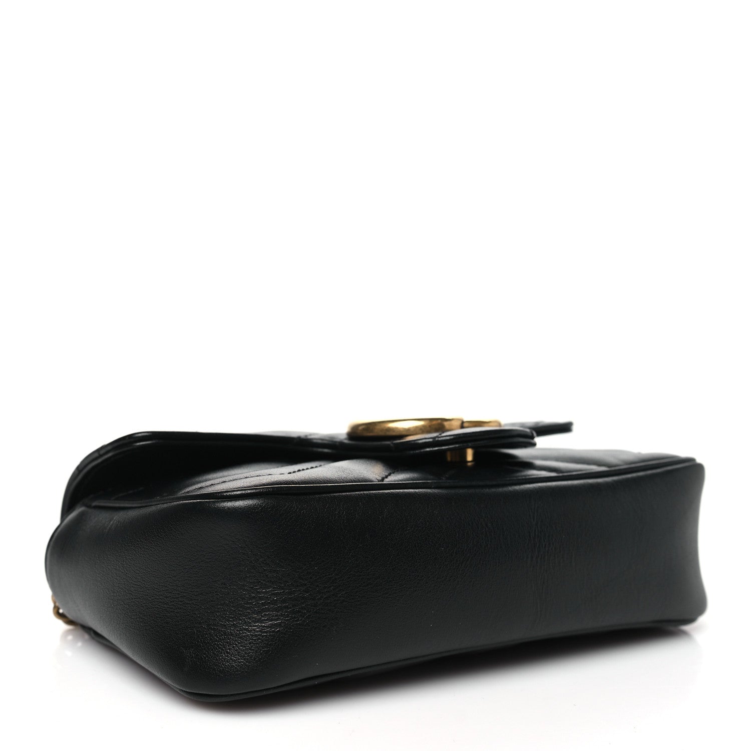 Gucci Calfskin Matelasse Super Mini GG Marmont Shoulder Bag Black 4 of 10