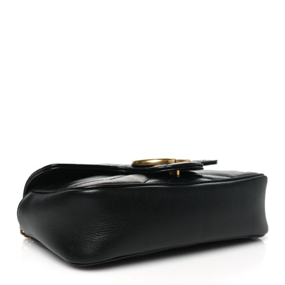 Gucci Calfskin Matelasse Super Mini GG Marmont Shoulder Bag Black 4 of 10
