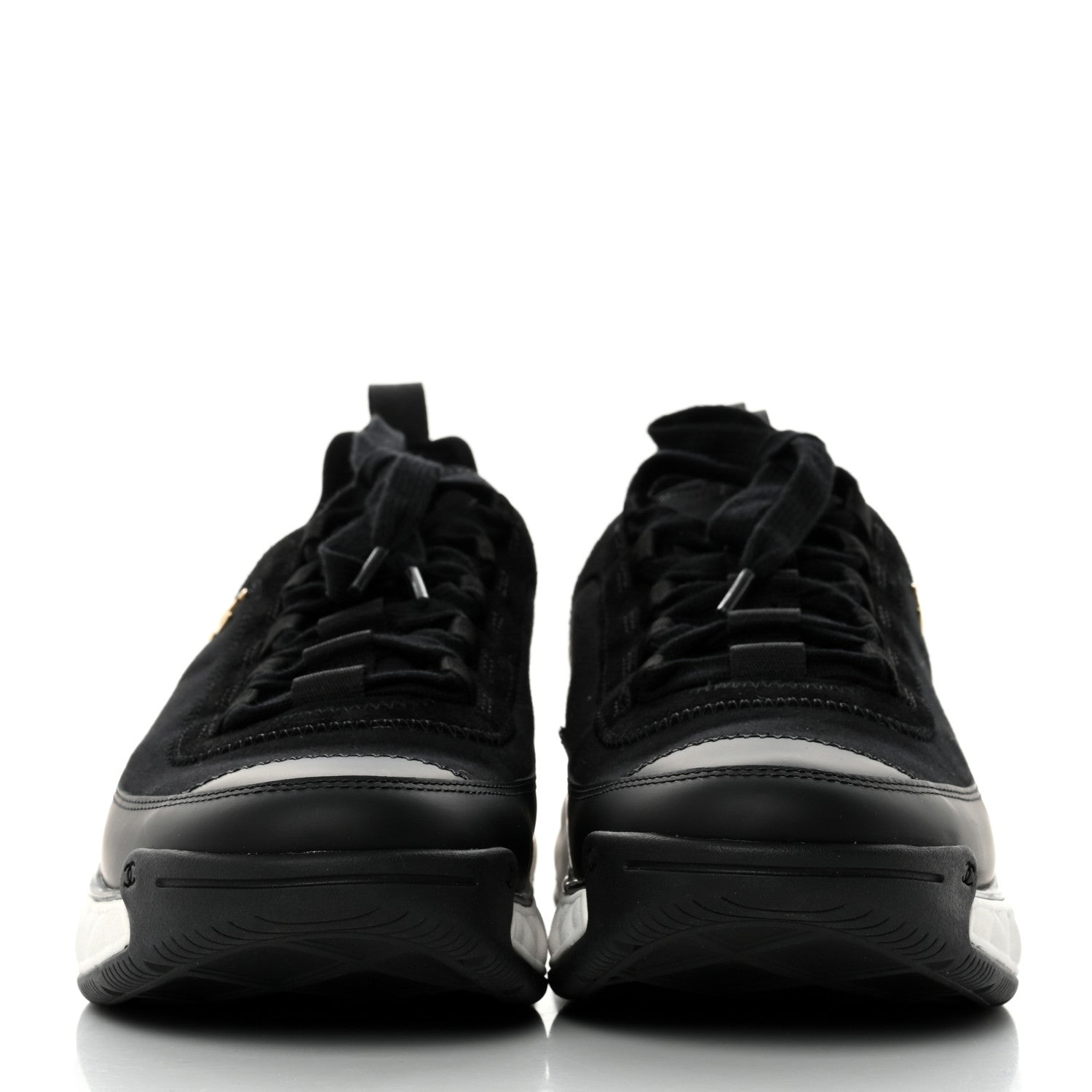 Chanel Velvet Calfskin Mixed Fibers CC Sneakers 40.5 Black 2 of 8